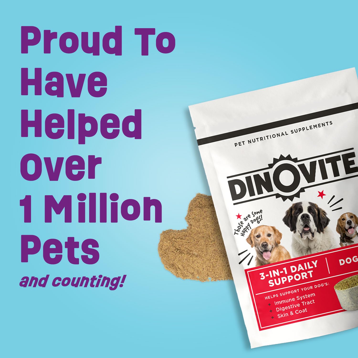Dinovite 30-day supply designed for large dogs 45+ lbs