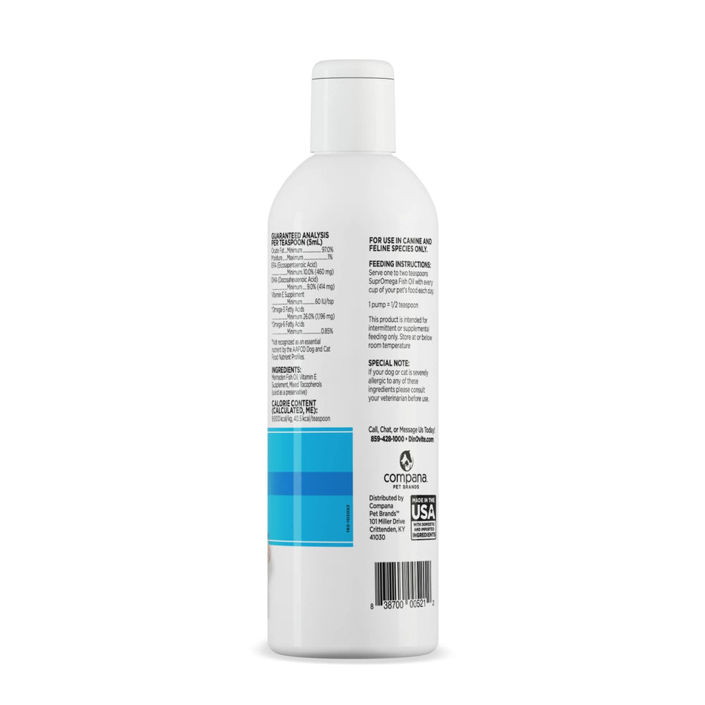 Dinovite SuprOmega Vitamin E ingredient label hints skin comfort and antioxidant balance.