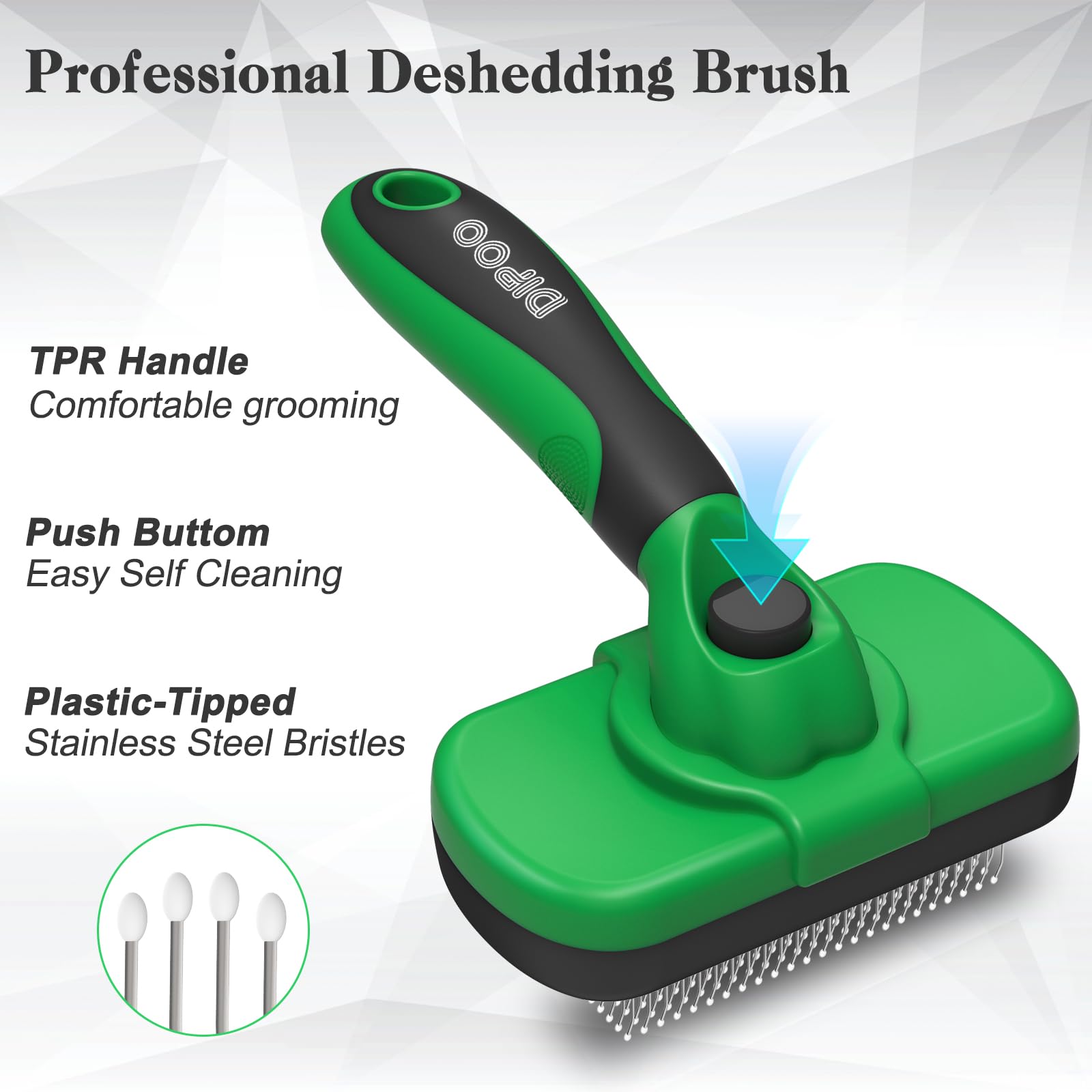Dipoo release button feature allows easy hair disposal after grooming.