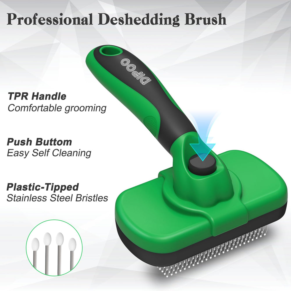 Dipoo release button feature allows easy hair disposal after grooming.
