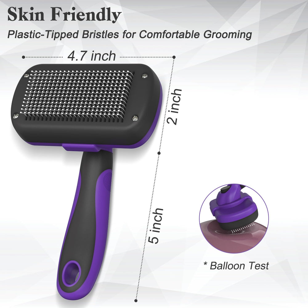 Dipoo ergonomic TPR-handle provides comfortable grip during grooming.
