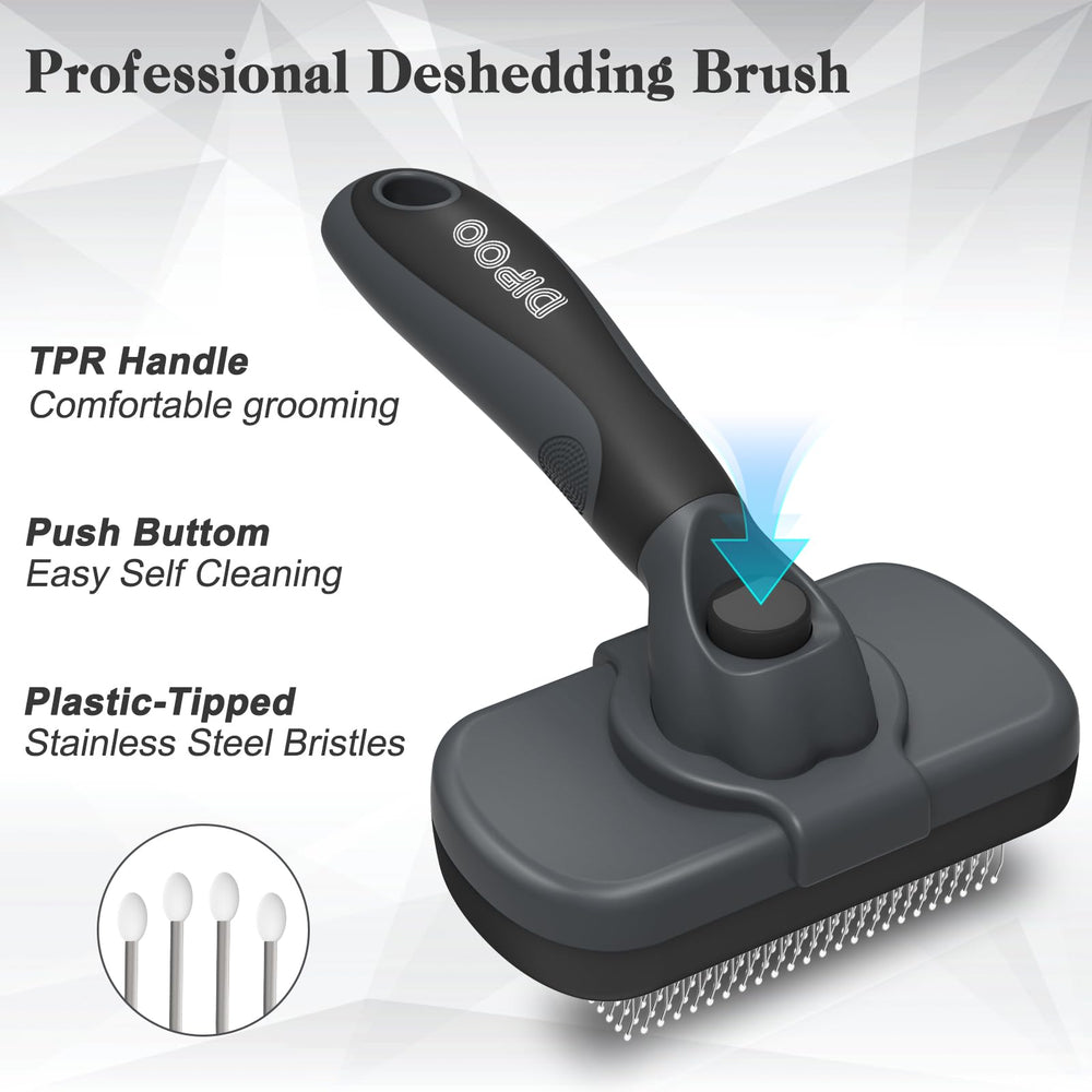 Dipoo brush-cat-side-view shows durable design for long and short-haired pets.