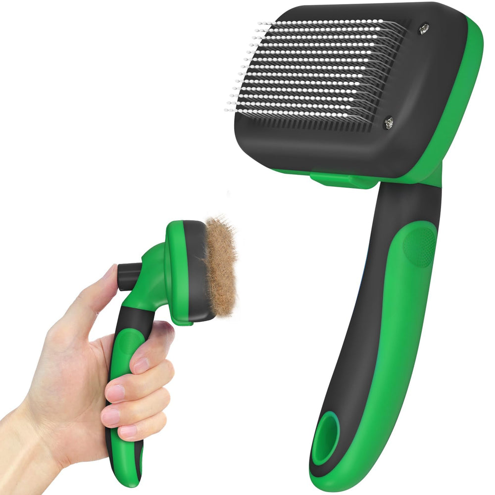 Dipoo self-cleaning deshedding brush for dogs and cats enables quick grooming sessions.
