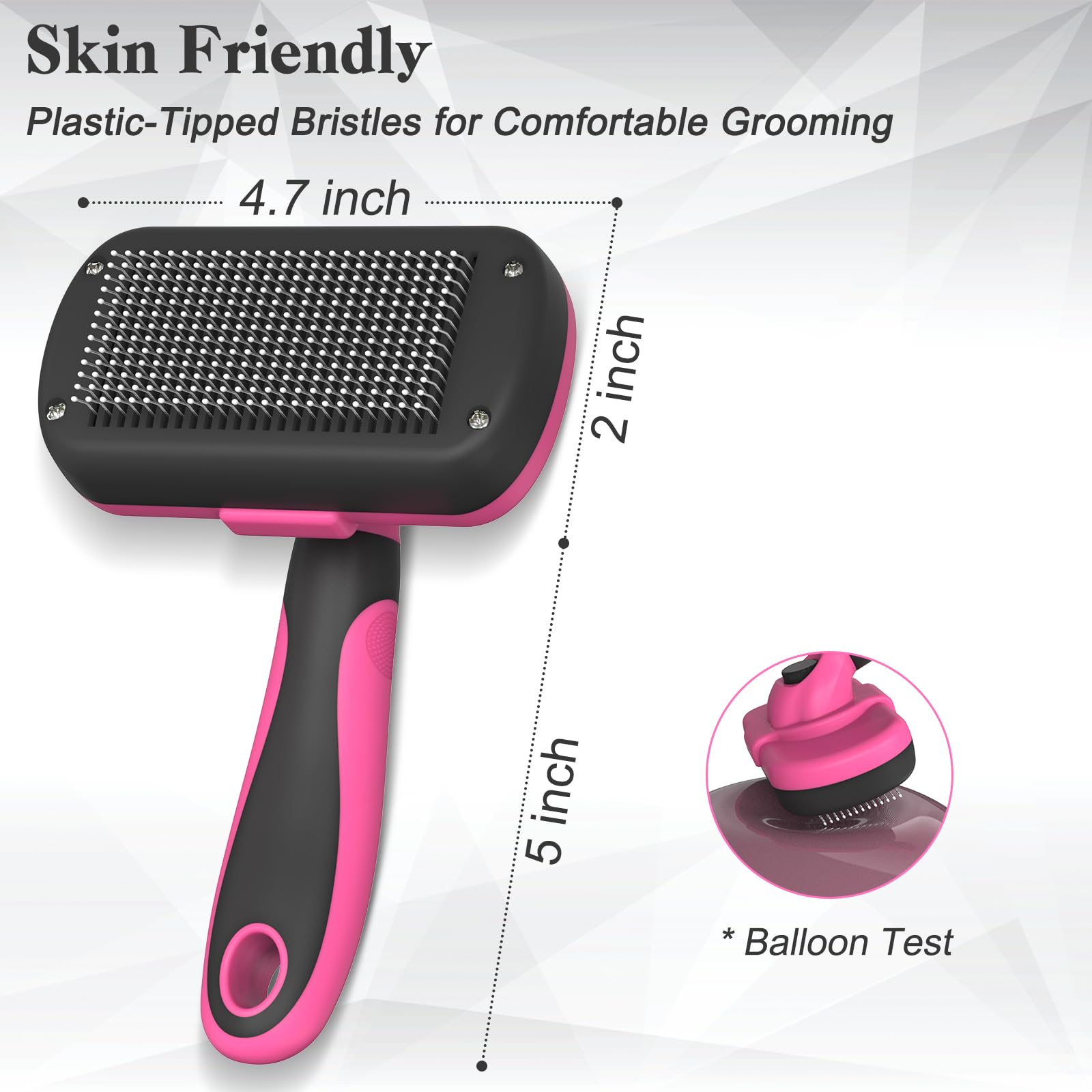 Dipoo sturdy stainless steel brush emphasizes durability for daily pet grooming.