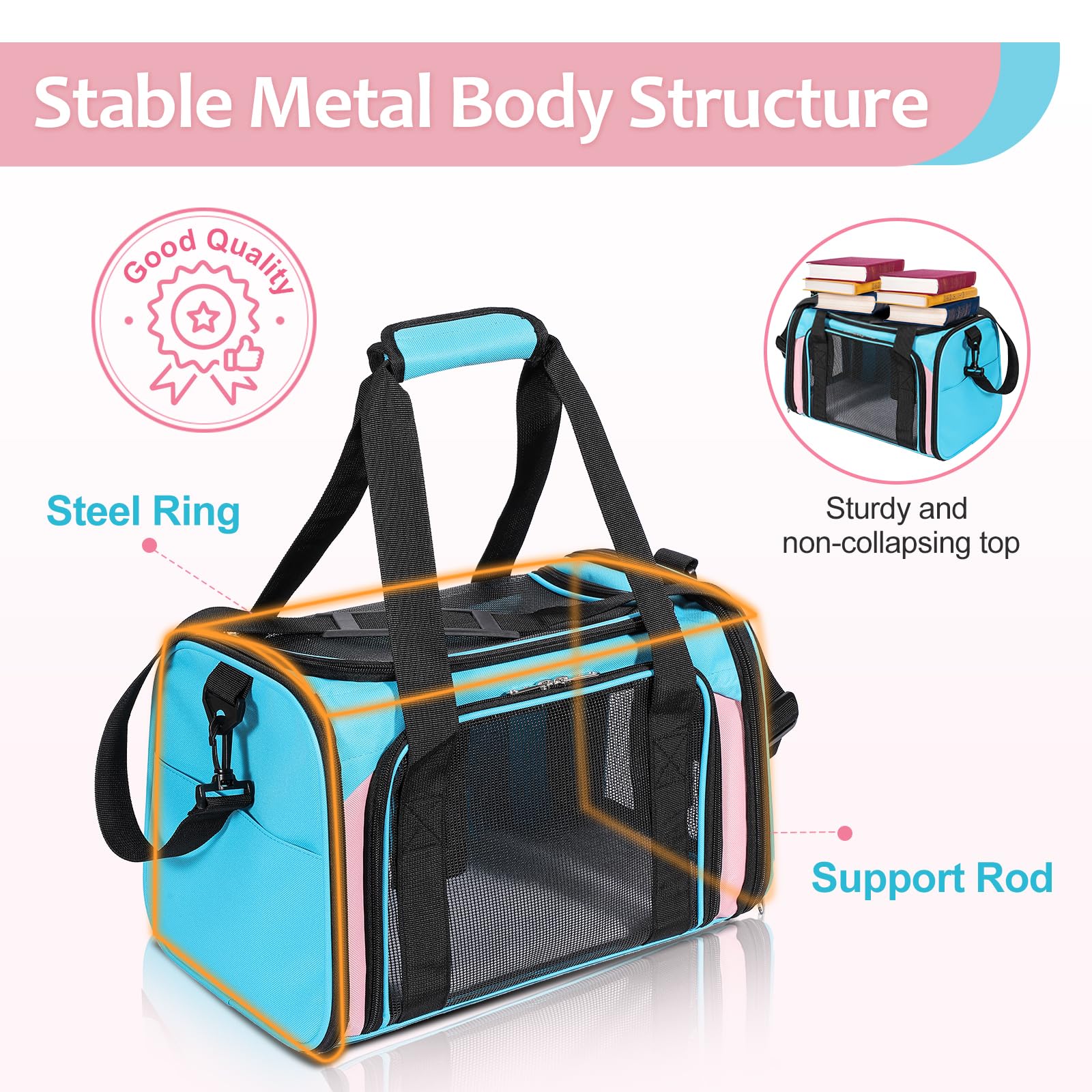 Discala cat-dog-carrier side-pocket-snacks handy side pocket for toys or snacks