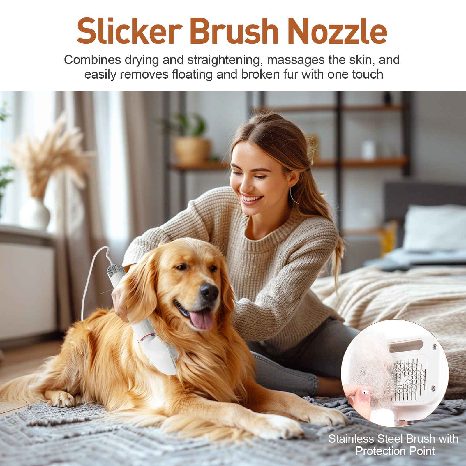 Discala dog dryer four-nozzles setup offers tailored grooming for different fur types.