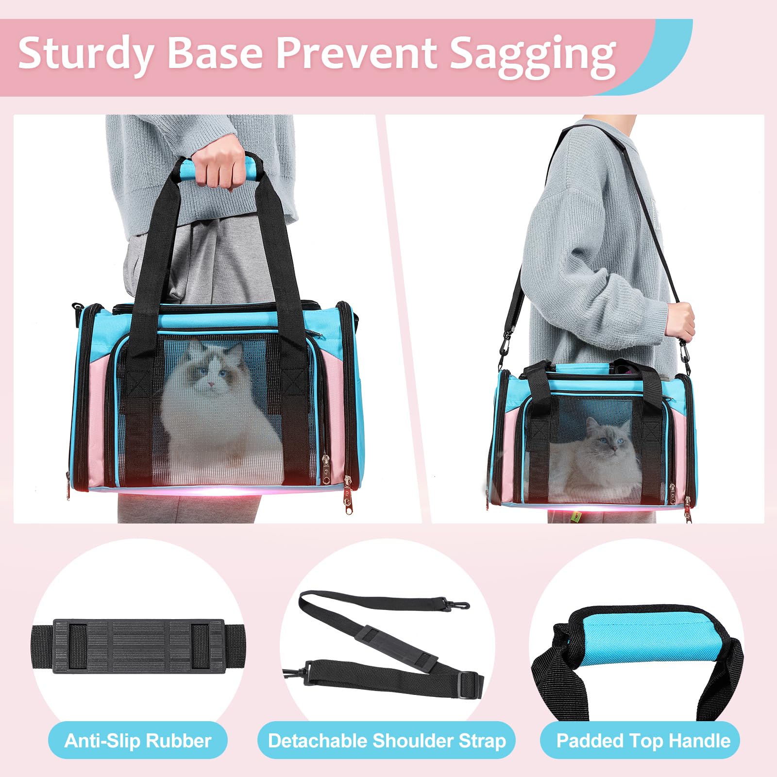Discala foldable-pet-carrier compact-storage for easy packing and storage