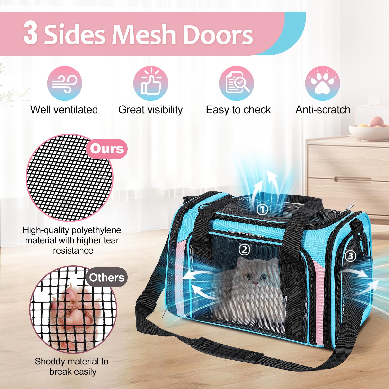 Discala pet-travel-carrier-shoulder-strap versatile carry options for hands-free travel