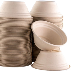 Disco Pets bulk 100-pack biodegradable bowls for easy stocking and mess-free feeding.