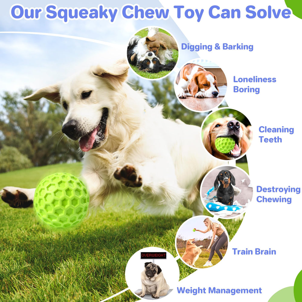 DISSKNIC honeycomb texture dog toy helps clean teeth while chewing