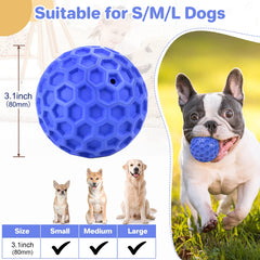 DISSKNIC Indestructible Squeaky Dog Ball in action promotes interactive play for large breeds