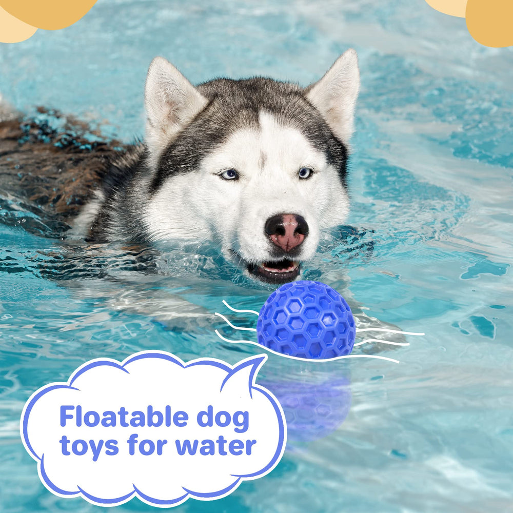 DISSKNIC Indestructible Squeaky Dog Ball packaging shows size and safety reminders