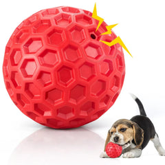 DISSKNIC interactive squeaky ball closeup boosts curiosity and playful exercise for small dogs.