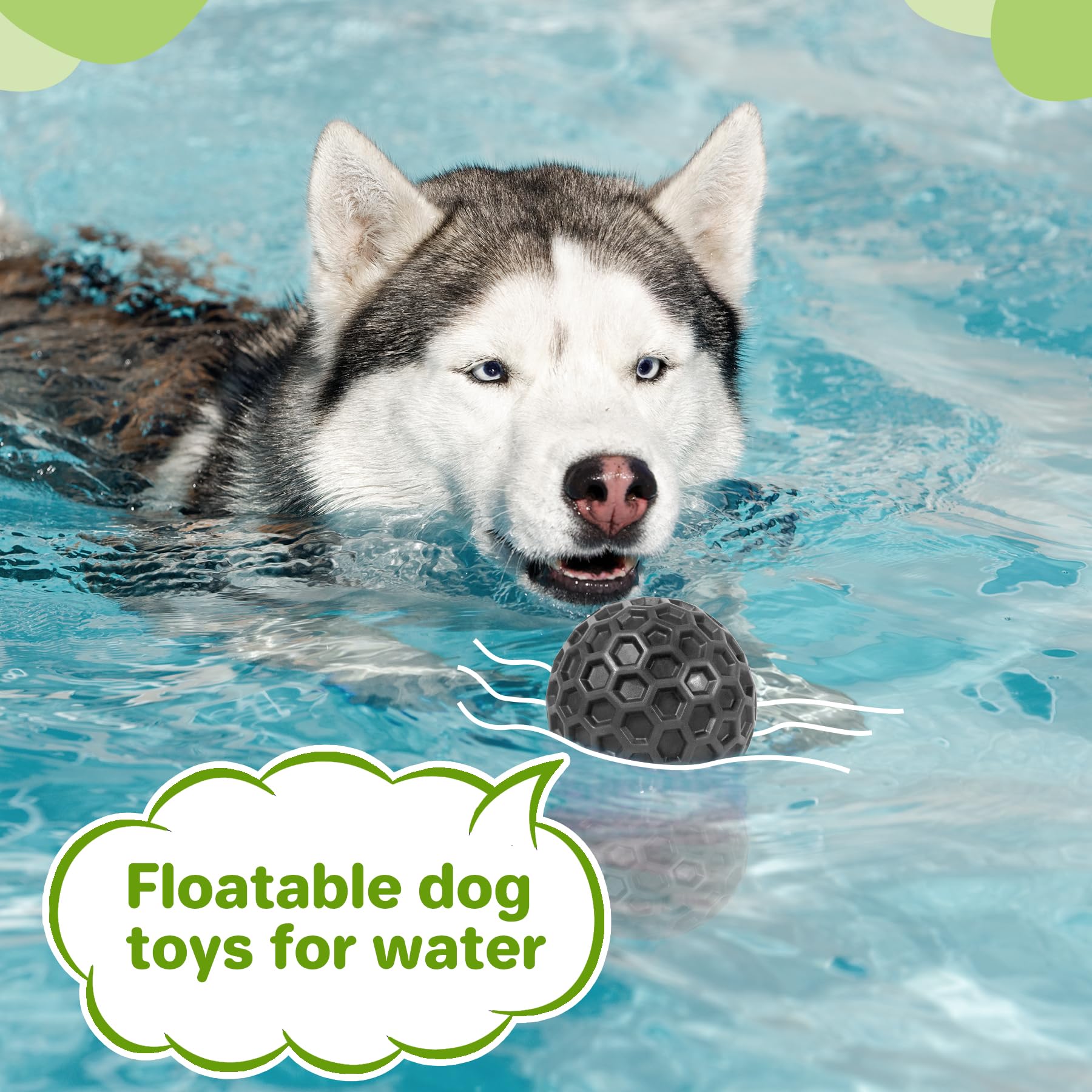DISSKNIC Interactive Squeaky Ball sized at 3.1 inches for safe dog play