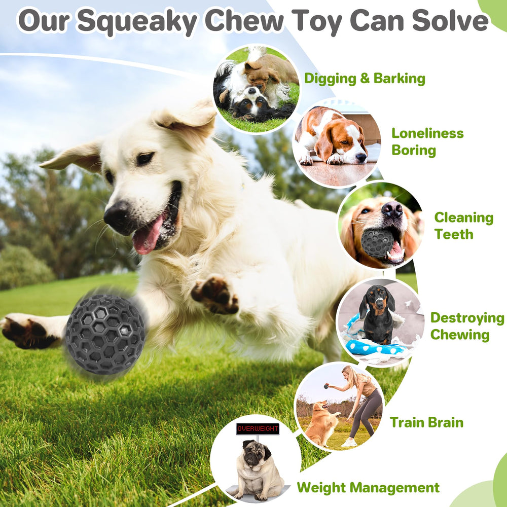 DISSKNIC Interactive Squeaky Ball honeycomb texture aids surface cleaning during play