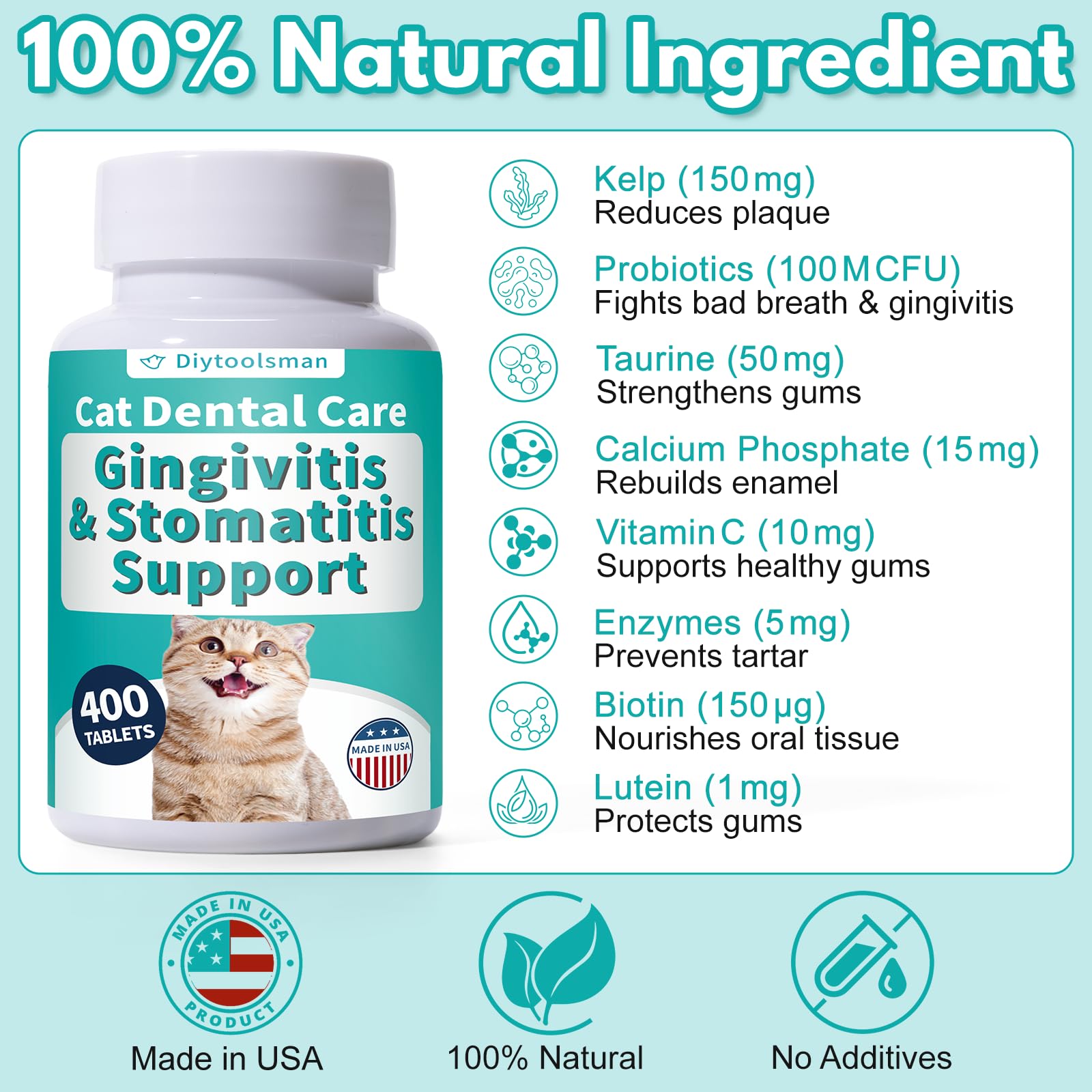 diytoolsman cat tartar-reduction-tablets closeup suggests plaque reduction