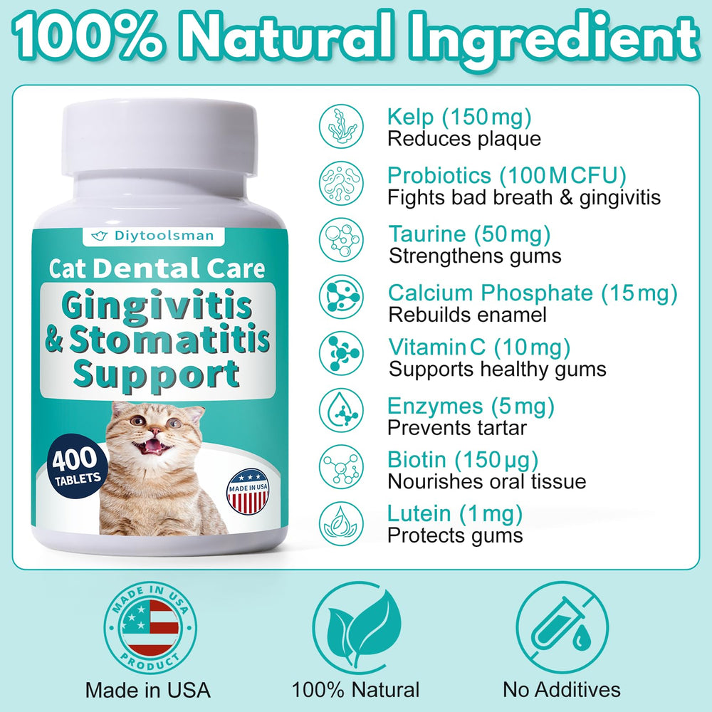 diytoolsman cat tartar-reduction-tablets closeup suggests plaque reduction