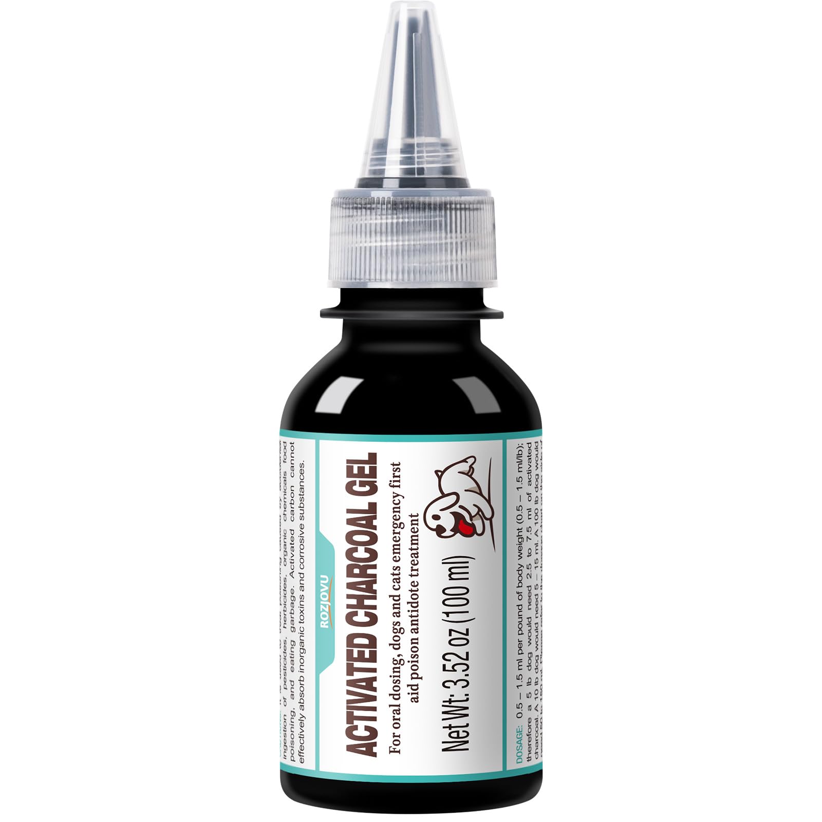 Diytoolsman gel carbón activado para perros, uso rápido ante toxinas.