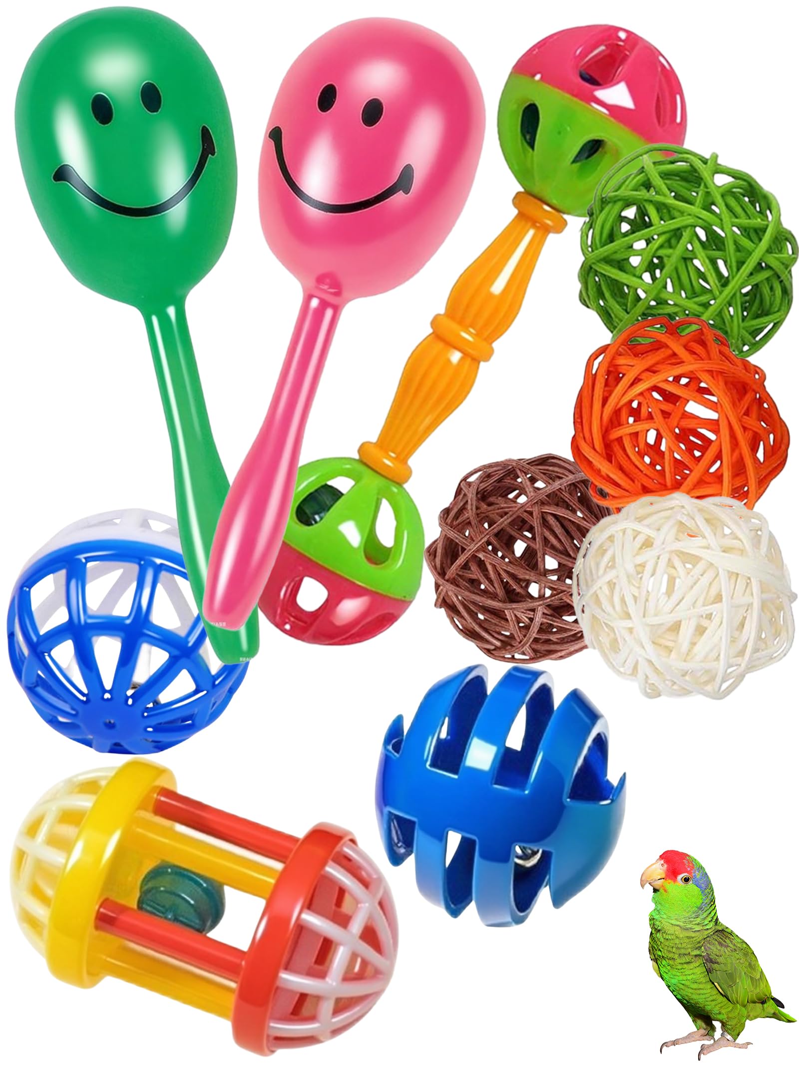 DIYUQISHI hollow-bell bird toy engages birds in interactive play and exploration.