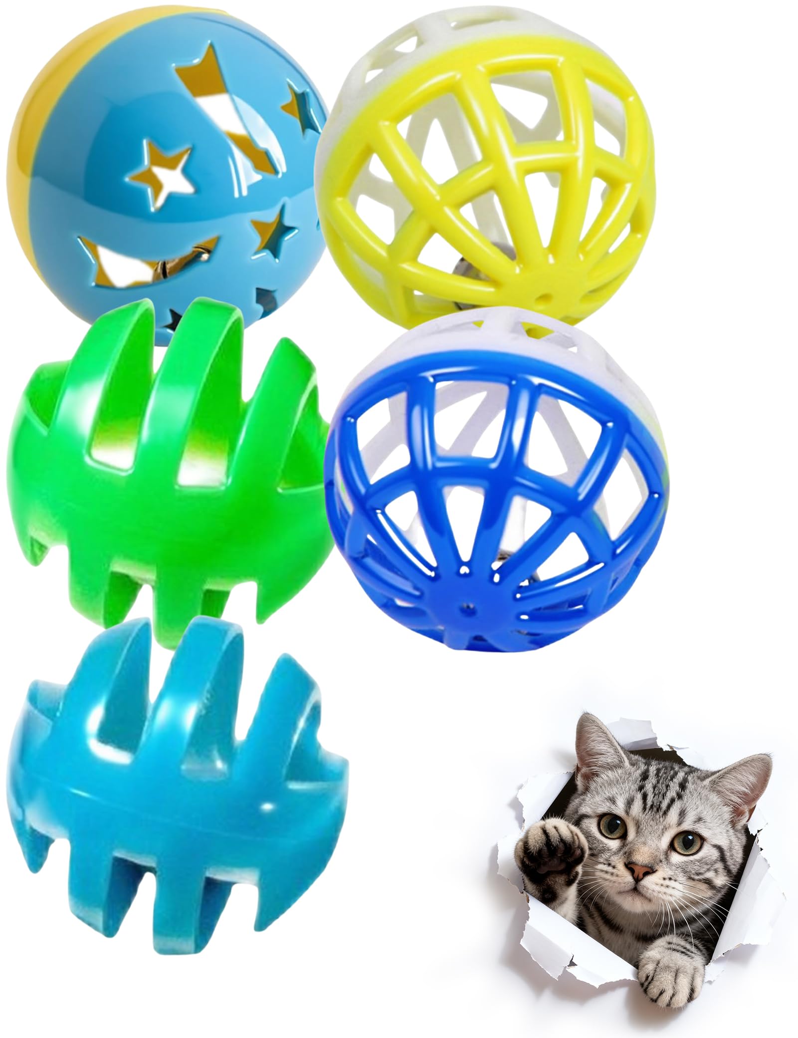 DIYUQISHI cat toy balls 1.5 inch pack front view for engaging indoor play