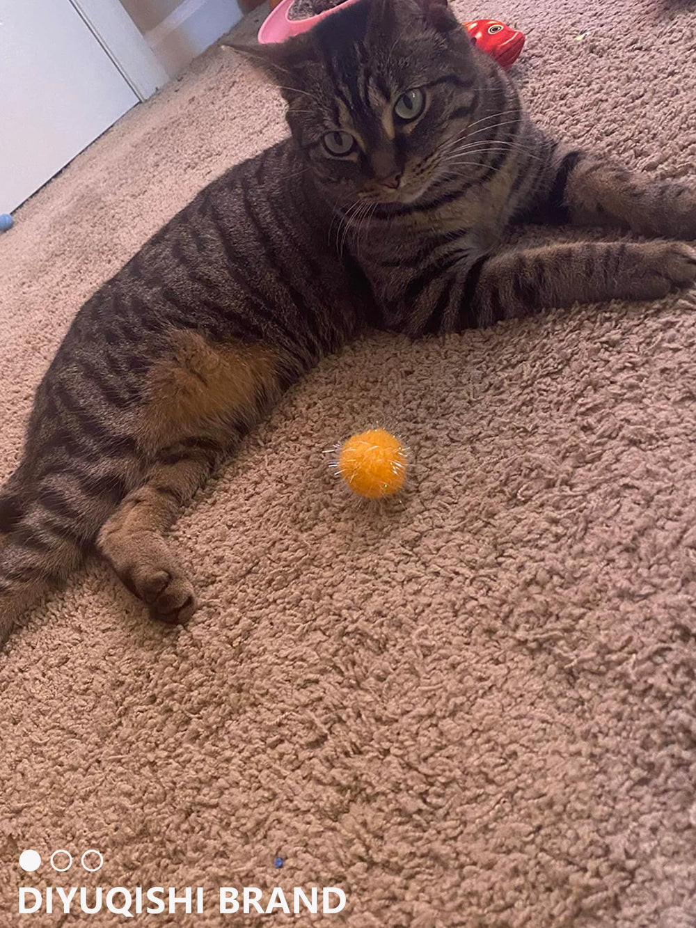 DIYUQISHI 1.5in soft balls in cat-house scene for cozy corners.