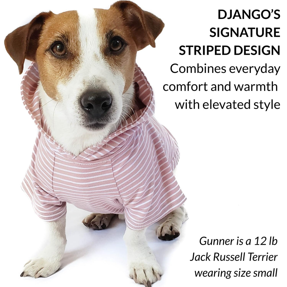 DJANGO dog hoodie belly cut keeps fur clean during potty breaks.
