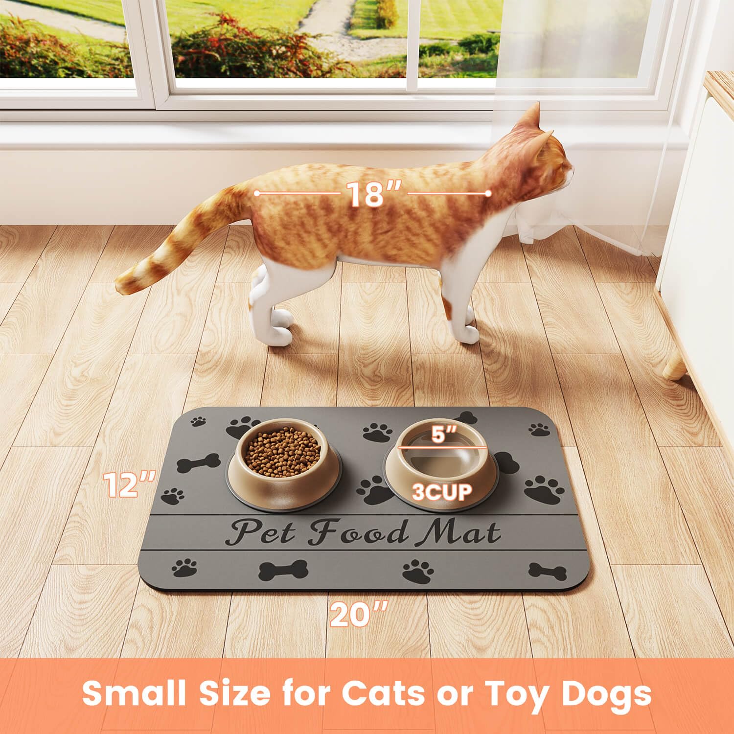 DK177 pet feeding mat 27x17 size fits bowls comfortably