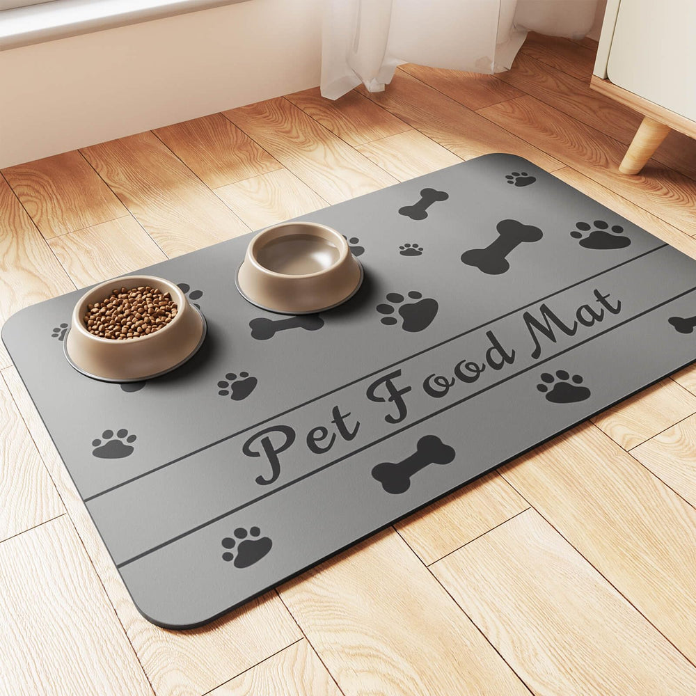 DK177 pet feeding mat absorbent front view keeps spills contained for cleaner mealtime.