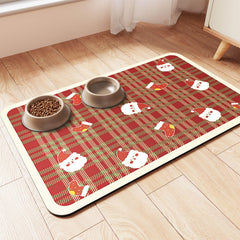 DK177 pet feeding mat absorbent-waterproof backing keeps floors dry during meals.
