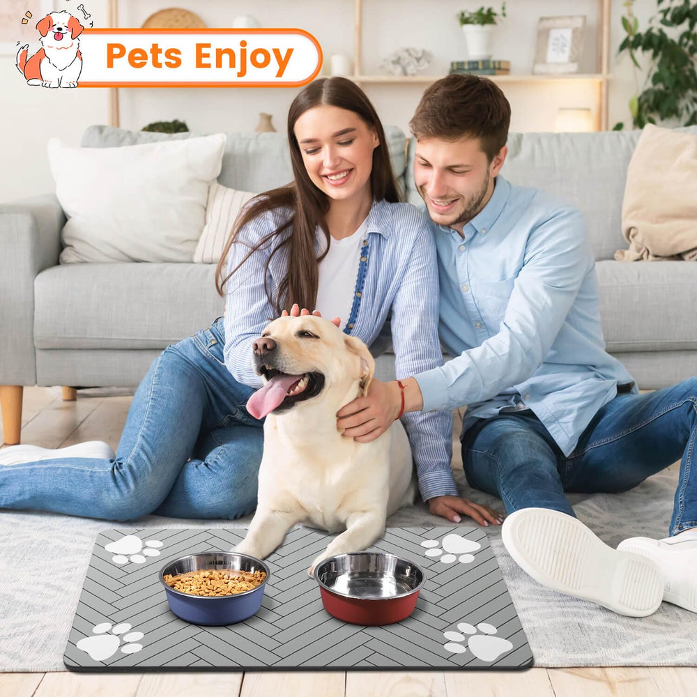 DK177 pet feeding mat anti-slip backing keeps bowls steady