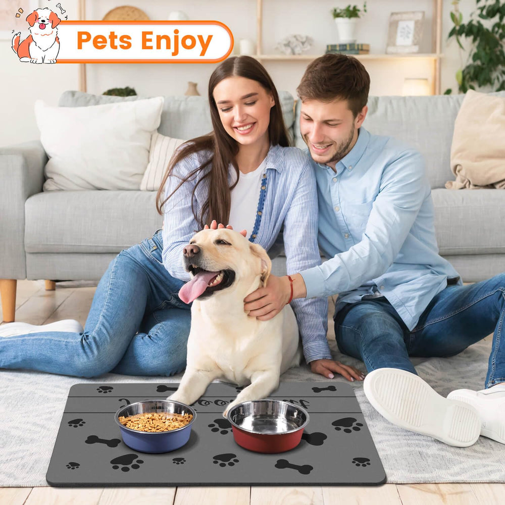 DK177 pet feeding mat bones design adds fun to feeding time
