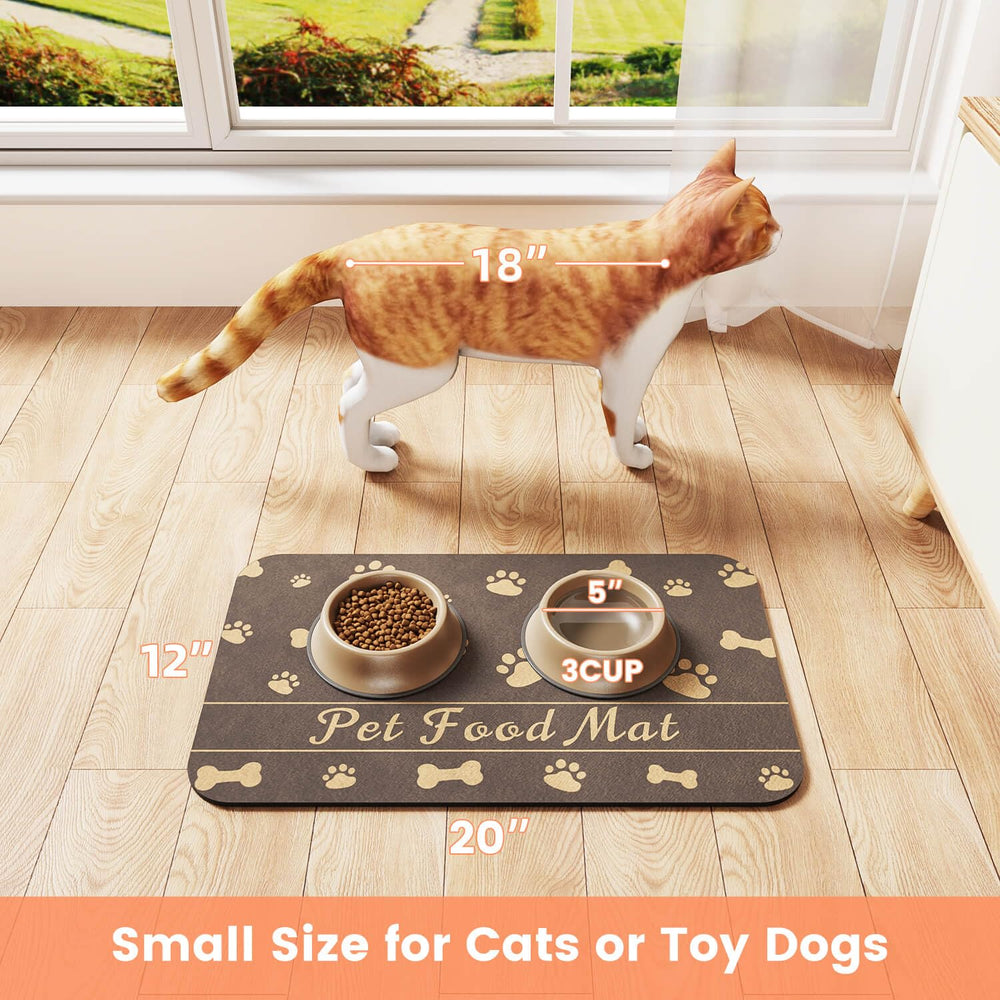 DK177 Pet Feeding Mat brown color blends with home decor.