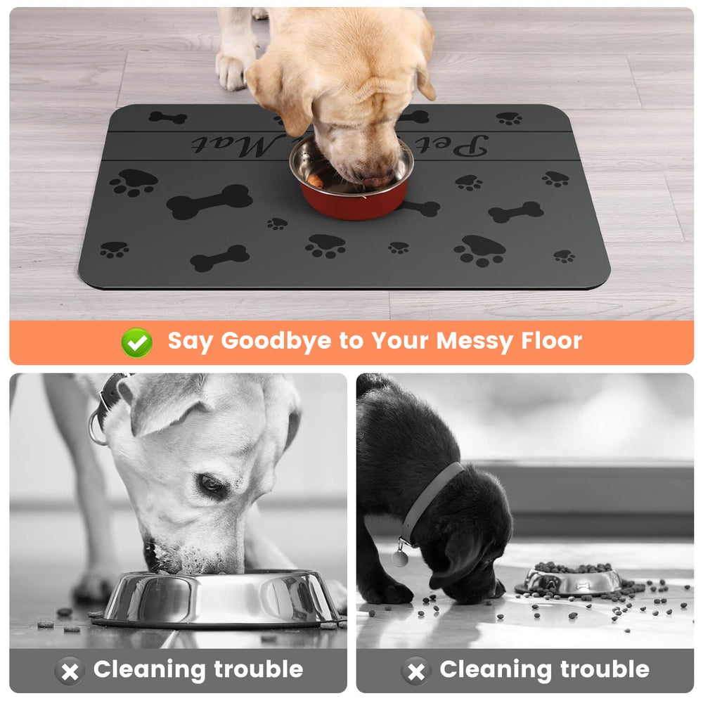 DK177 pet feeding mat quick-dry surface enables fast cleanup after meals.