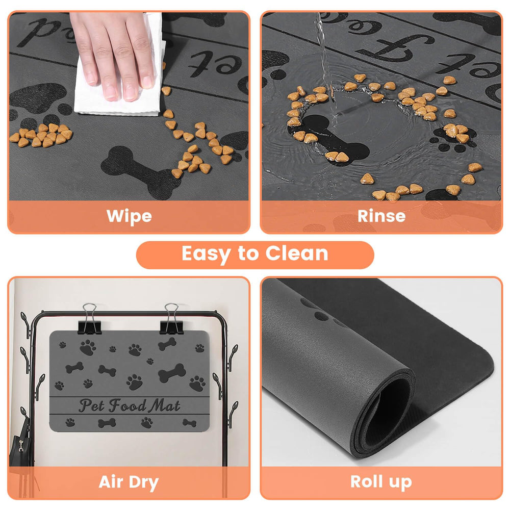 DK177 pet feeding mat easy-clean surface resists hair and dust