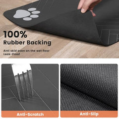 DK177 pet feeding mat striped close-up highlights non-slip backing