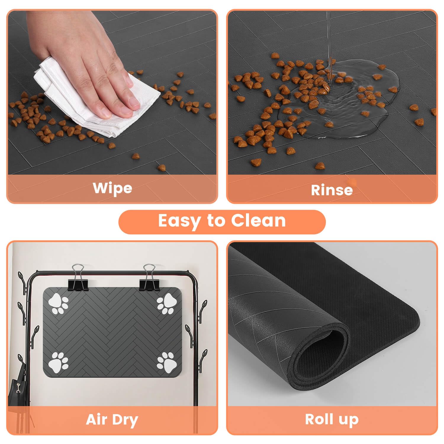 DK177 quick-dry surface dries quickly after spills for tidy feeding areas.