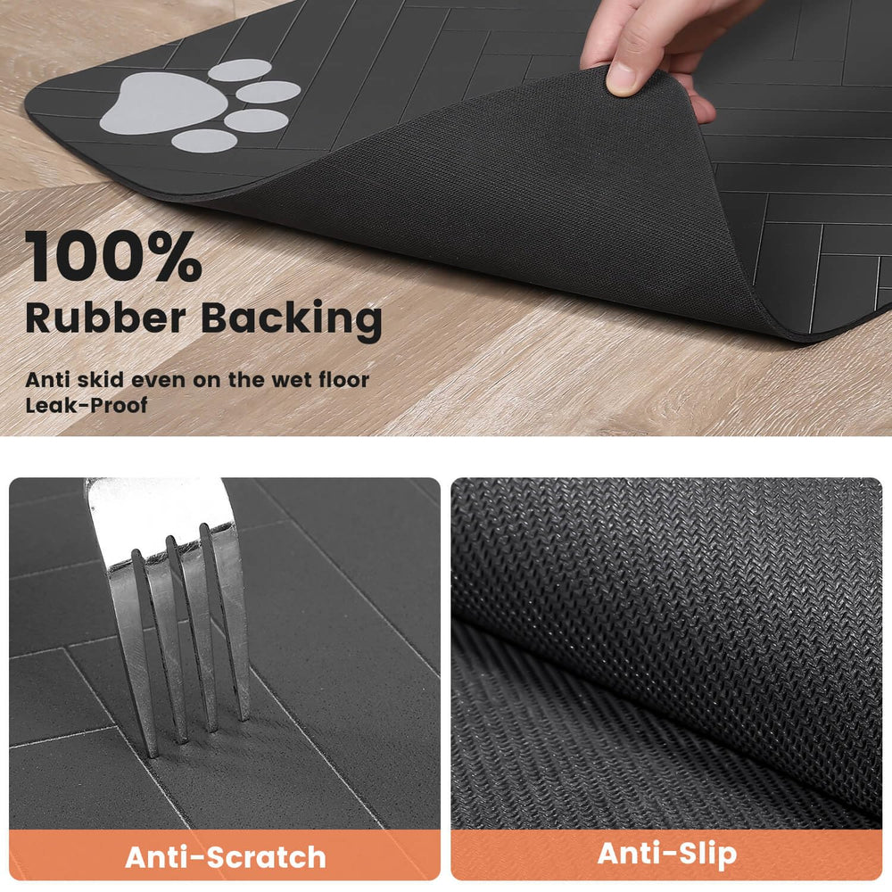 DK177 Pet Feeding Mat stain-resistant surface stays cleaner between washes.