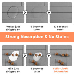 DK177 pet feeding mat waterproof bottom shown with droplets