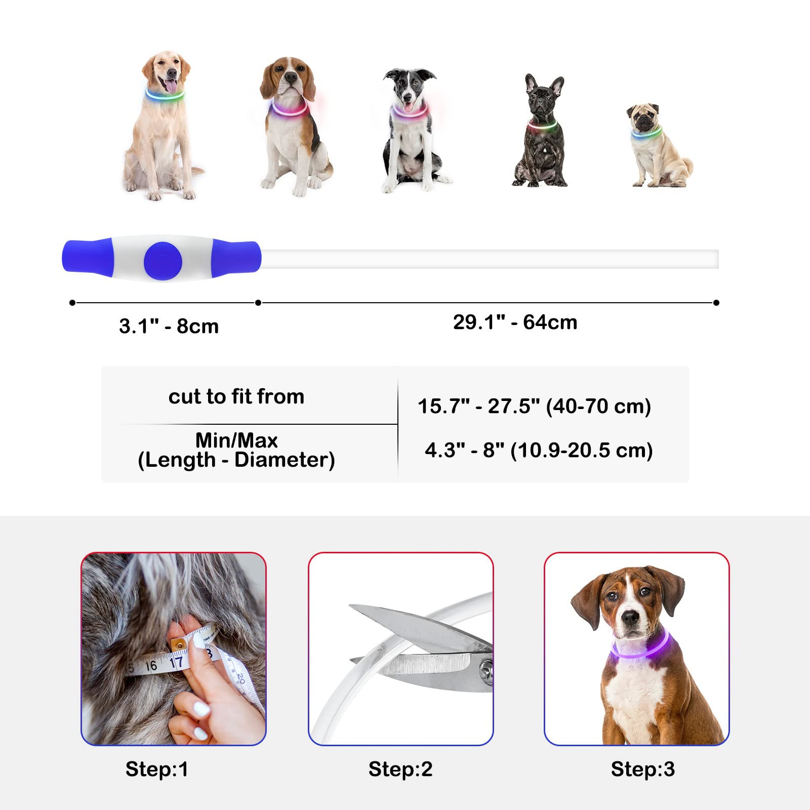 Dlitk three lighting modes for dusk to night visibility.