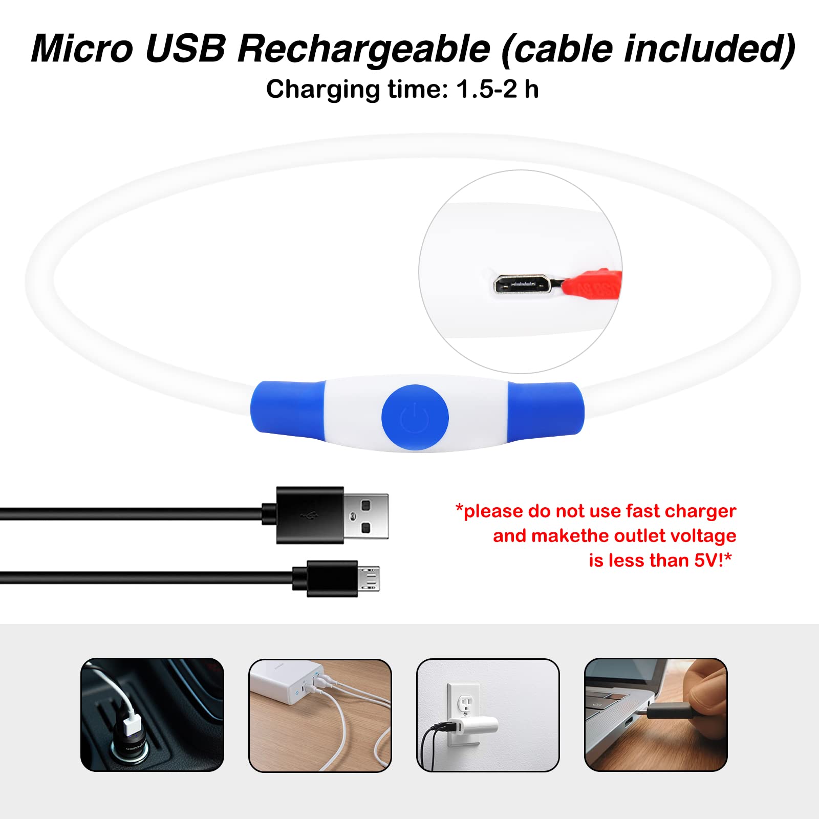Dlitk USB-rechargeable collar allows convenient nightly charging