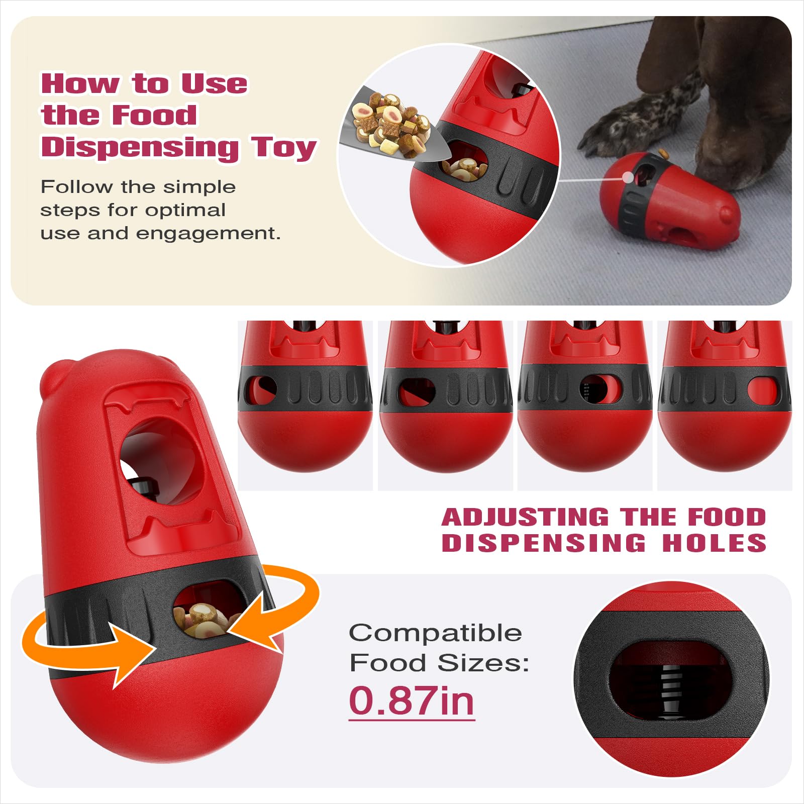 Dlnope dog enjoying the feeder demonstrates mental stimulation and focus.