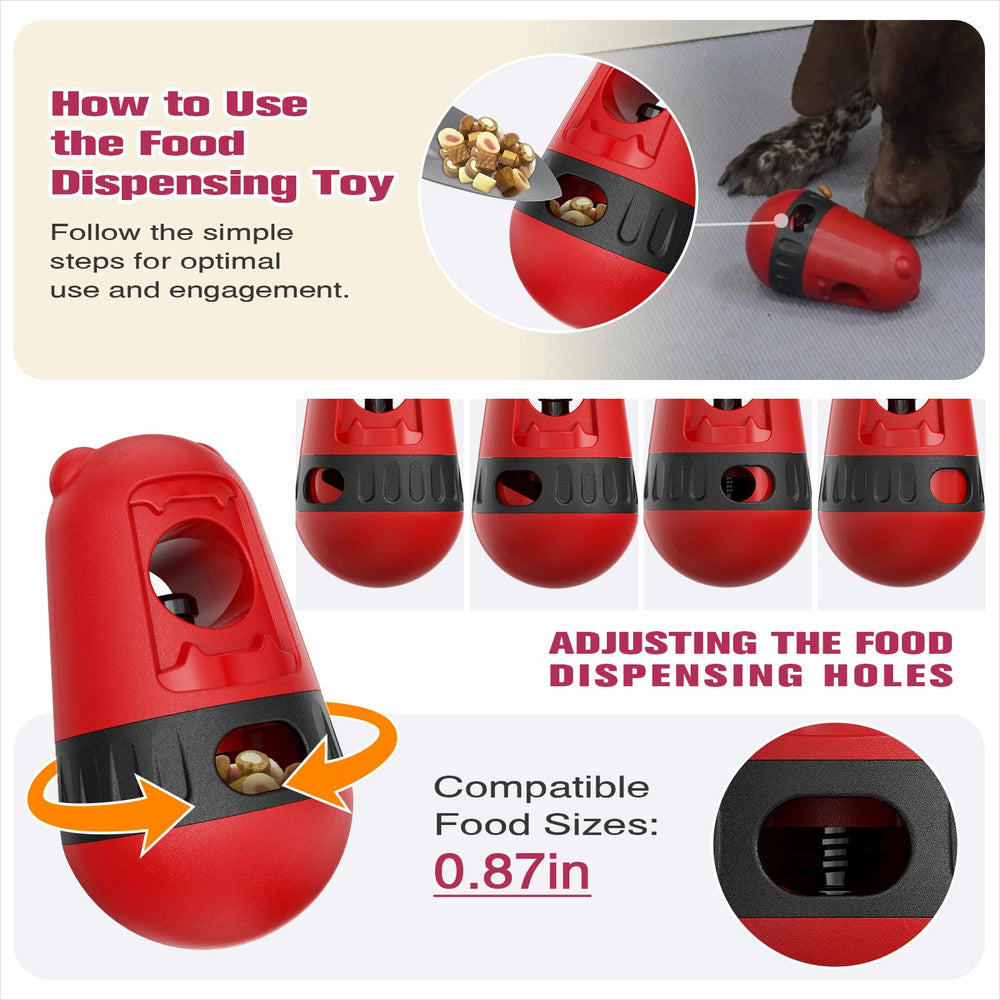 Dlnope dog enjoying the feeder demonstrates mental stimulation and focus.