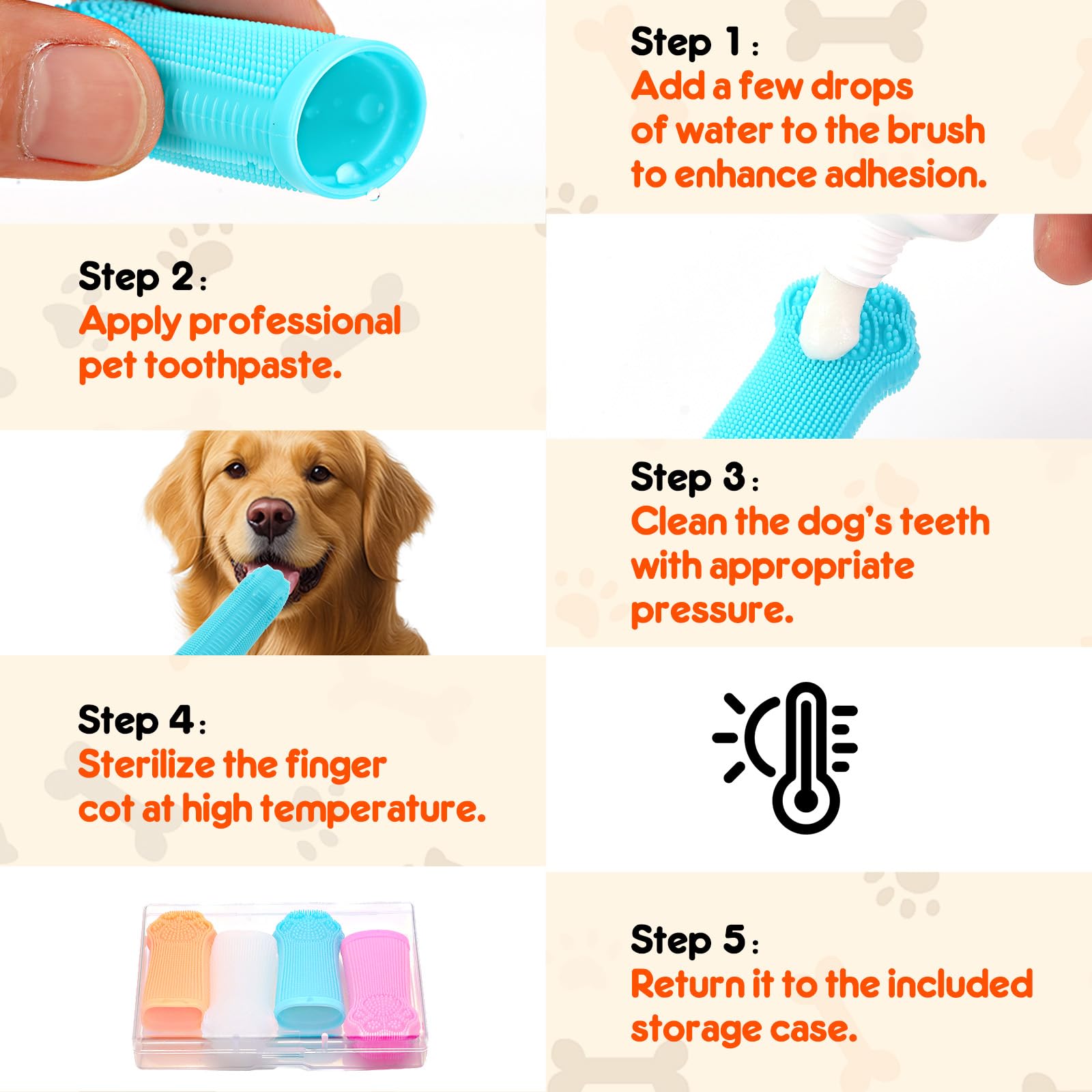 Dlnope dog finger toothbrush storage case keeping hygiene on the go