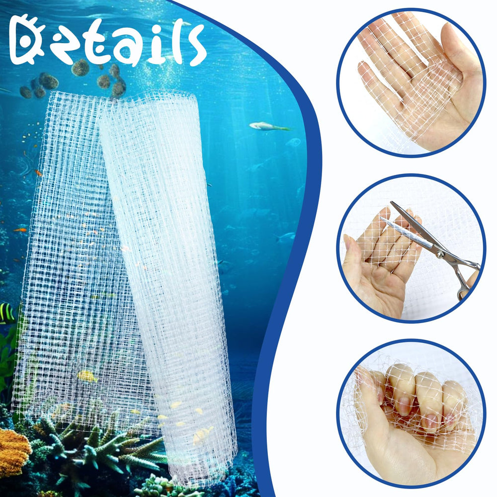 DLOnline clear mesh netting PP plastic material highlighting durable, elastic aquarium screen.