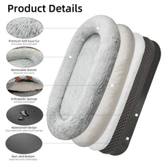 DMTINTA large dog bed faux fur close-up evokes warmth and coziness.