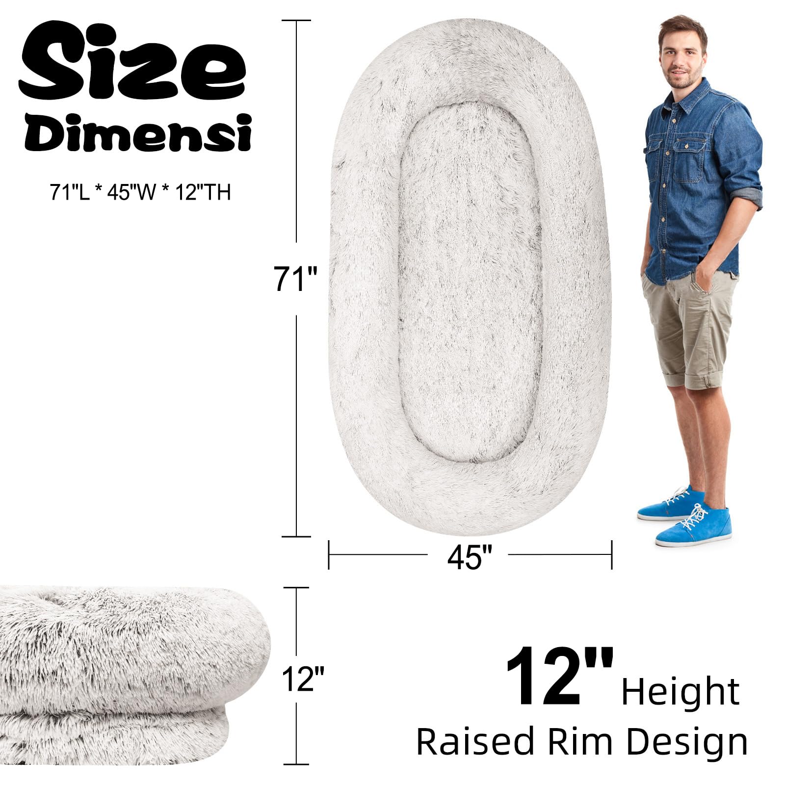 DMTINTA large dog bed side pockets hold remote or phone for easy access.