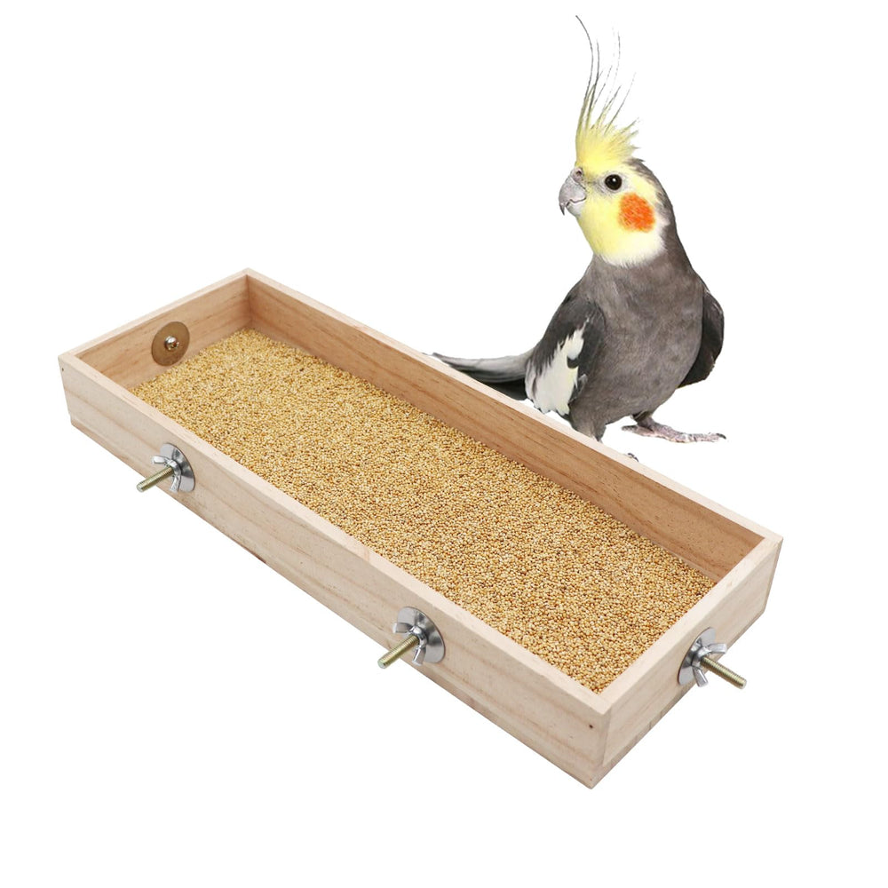 Dnoifne bird feeding cups on natural wooden perch, ideal for multiple birds to eat and perch