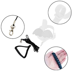 Dnoifne Parrot Harness adjustable straps show easy fit.