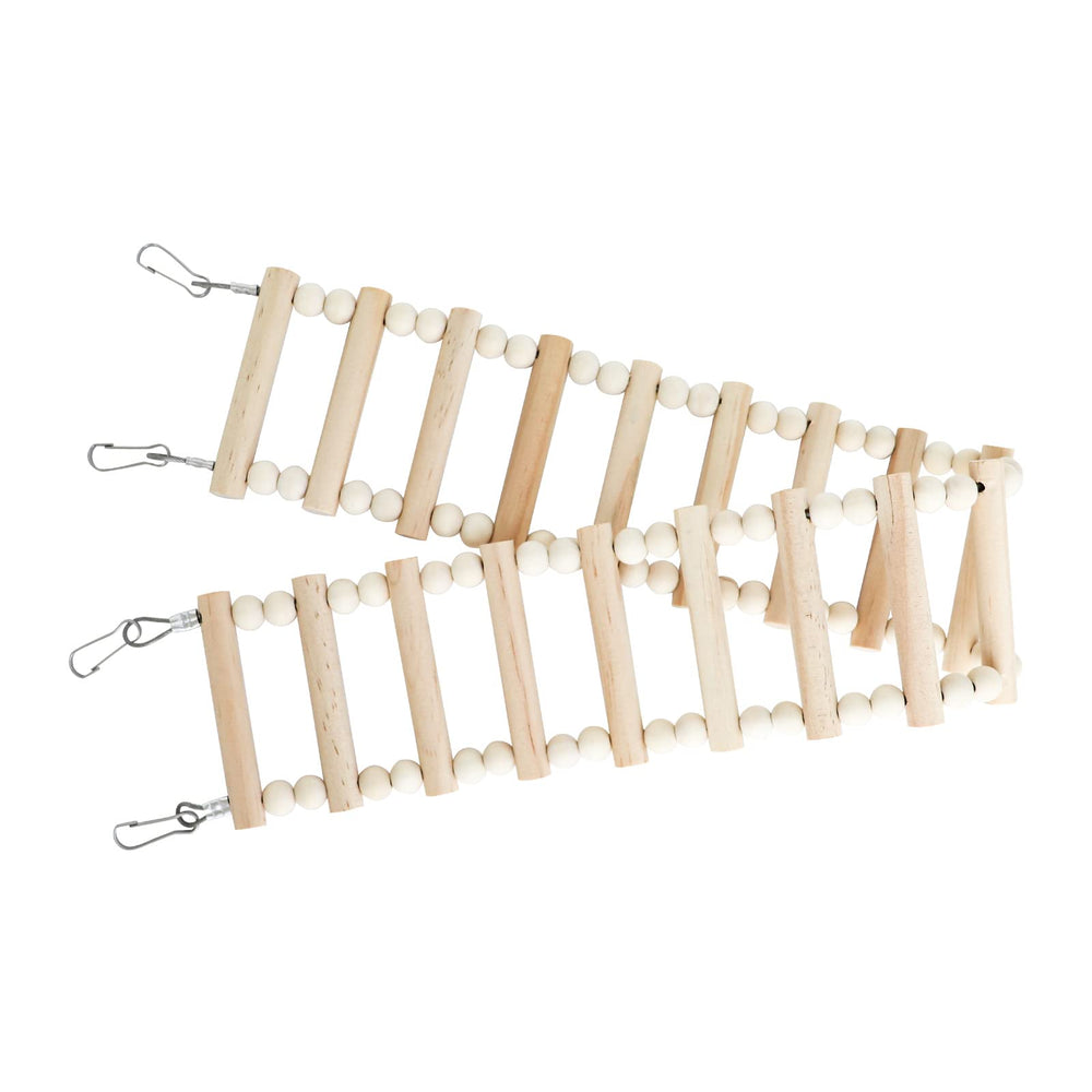 Dnoifne ladder attaches to cages with buckles for quick installation.