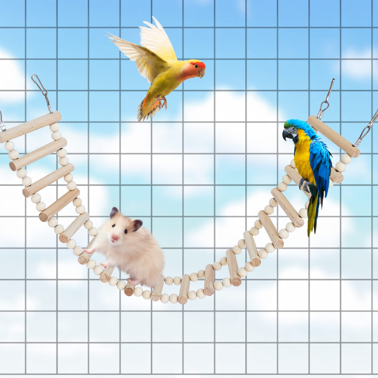 Dnoifne 25.98-inch ladder spans cages for versatile climbing.